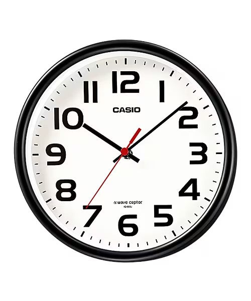 カシオ電波時計アナログ掛け置き兼用時計ブラック