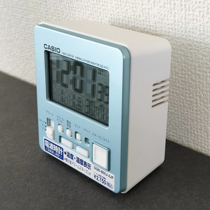 カシオ 置き時計 電波時計 温度 湿度計測 アラーム機能 デジタル 卓上 目覚まし時計 スヌーズ機能 シンプル 書斎 机 寝室 CASIO  DQD-805J cs-06
