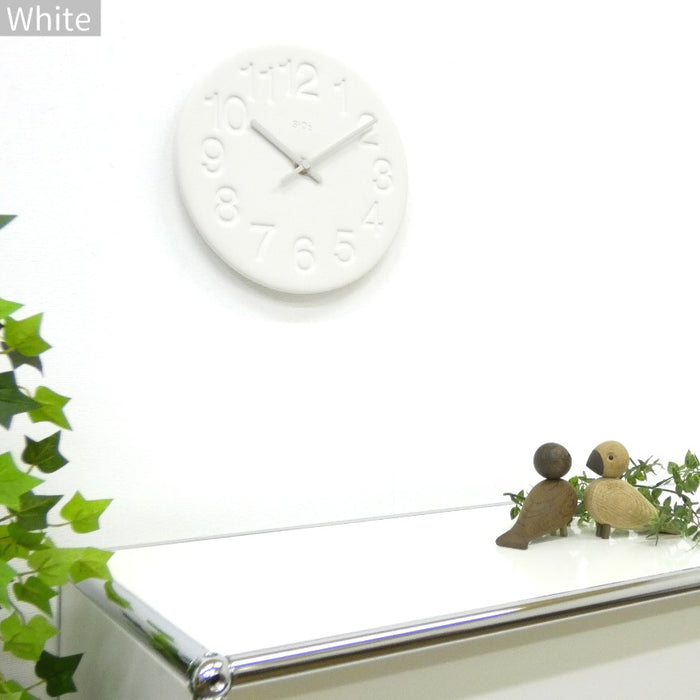 レムノス掛け時計　珪藻土の時計　ホワイト