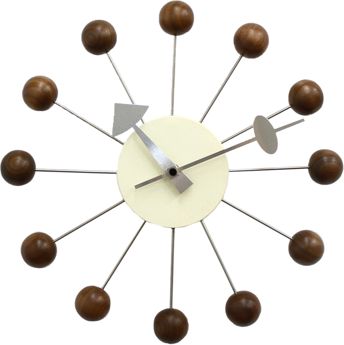 ジョージ・ネルソン 壁掛け時計 [ボールクロック] インテリア雑貨 おしゃれ ウォールナット 木製 デザイナーズ 北欧 モダン リプロダクト